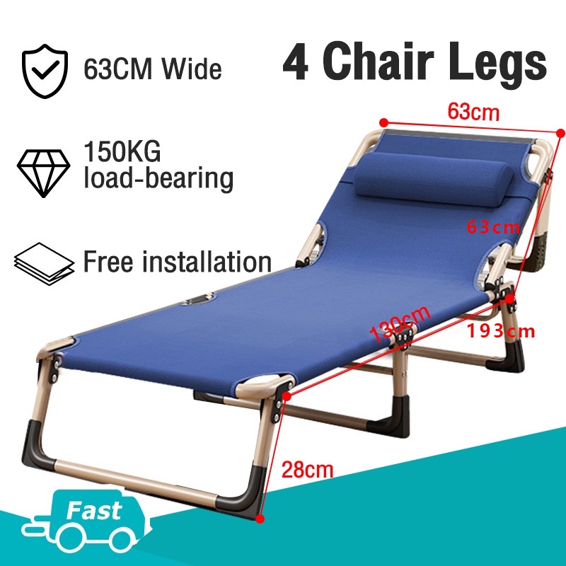 Folding Bed Folding chair with Mattress Heavy Duty Single Foldable Bed