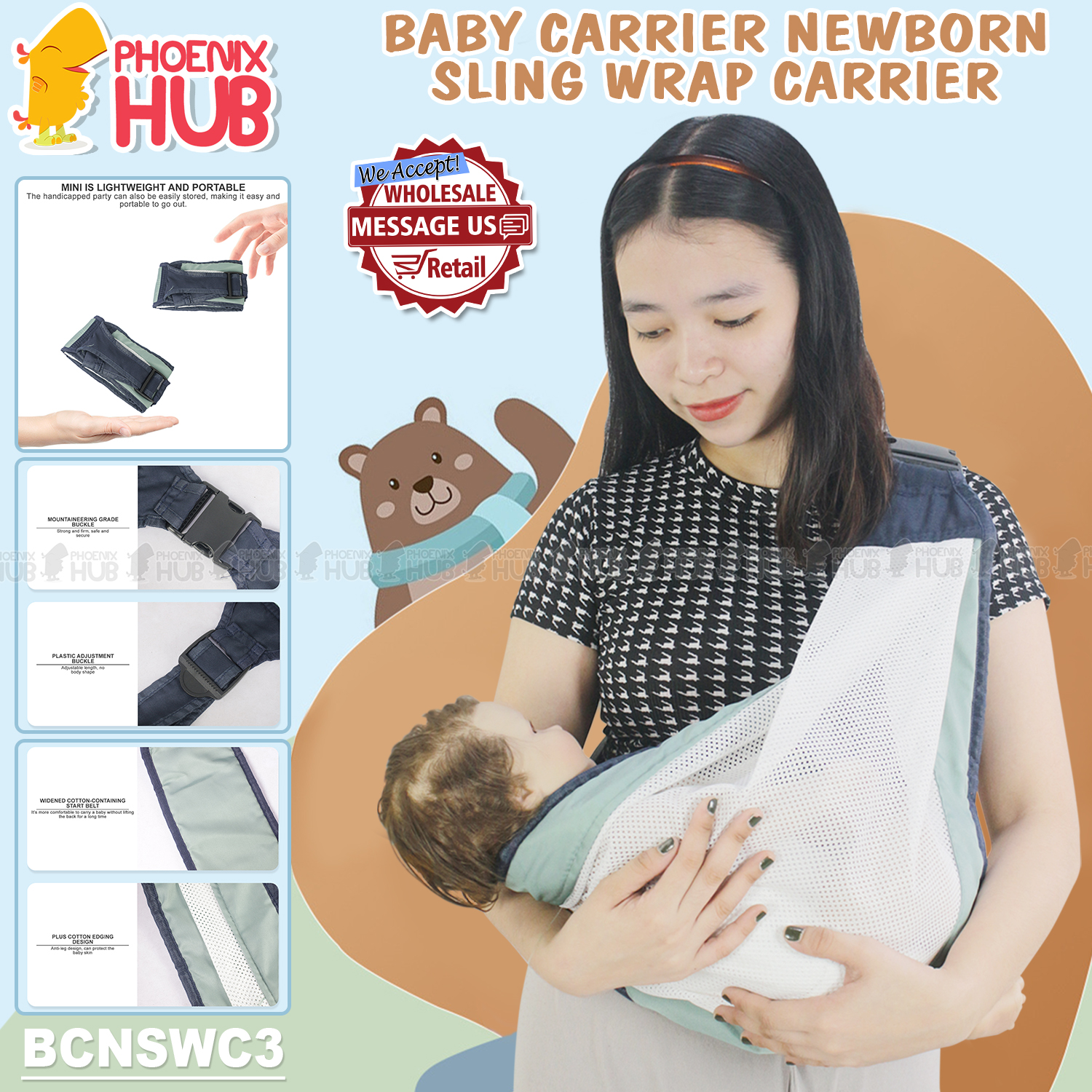 Baby sling 2024 with buckle