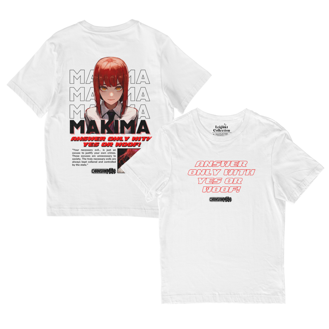 Chainsaw Man Makima Woof Anime Shirt 『Cotton Spandex』 Leighkt