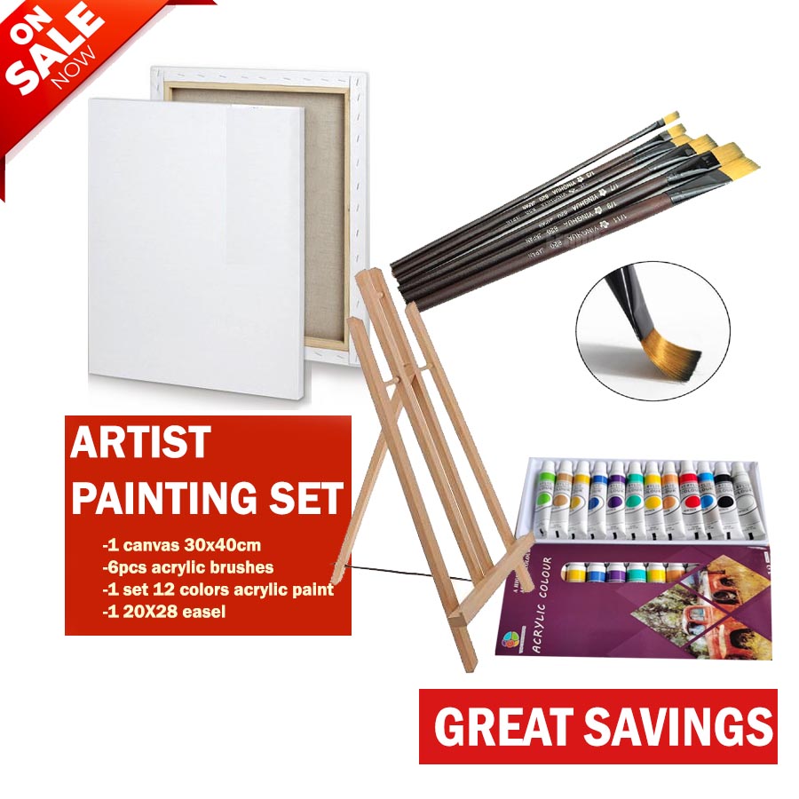 Artist Acrylic Painting Set with easel art set with canvas painting kit