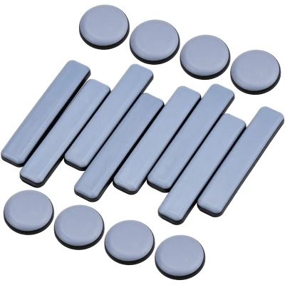 16 Pcs Furniture Glides PTFE Sliders Self-Adhesive Furniture Glides Set Round Square for Furniture Easy Movers