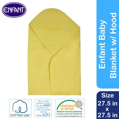 Enfant Blanket With Hood Receiving blanket newborn (Yellow)
