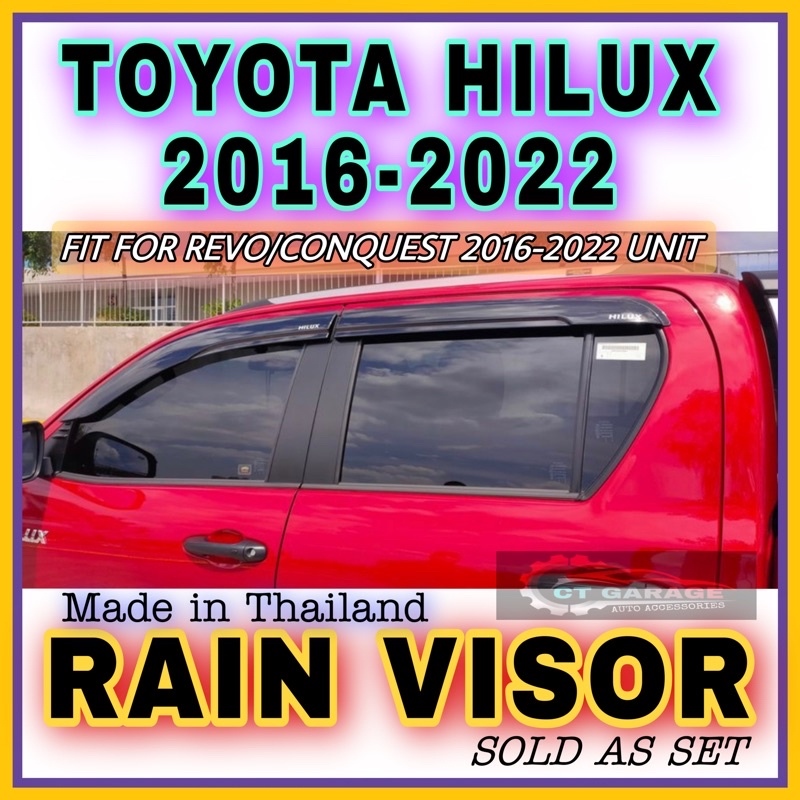 TOYOTA HILUX REVO/CONQUEST 20162023 RAIN VISOR (hilux accessories