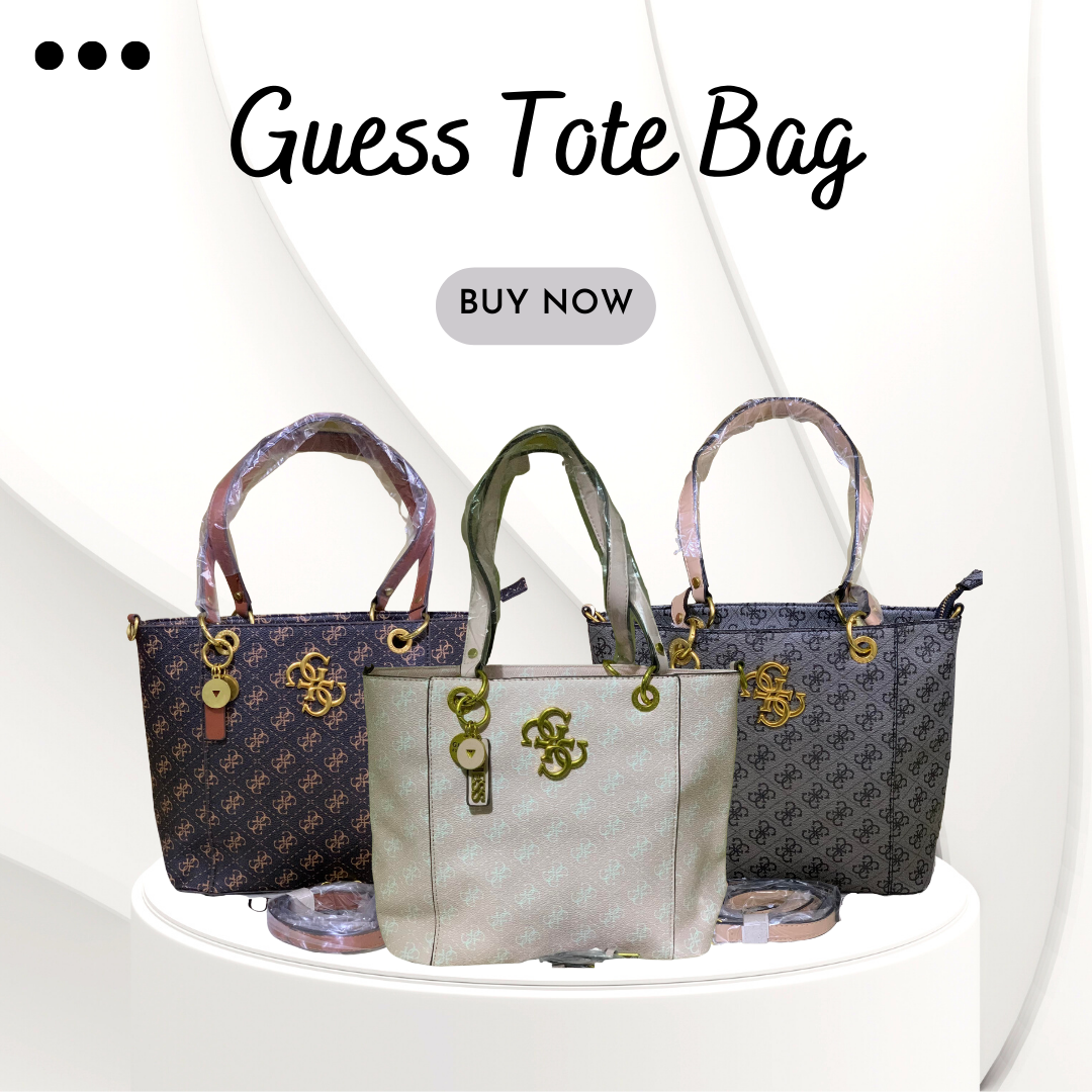Guess Tote Bag: Where Aesthetics and Utility Converge Zipper Closure, and  Generous Capacity for Every Occasion!