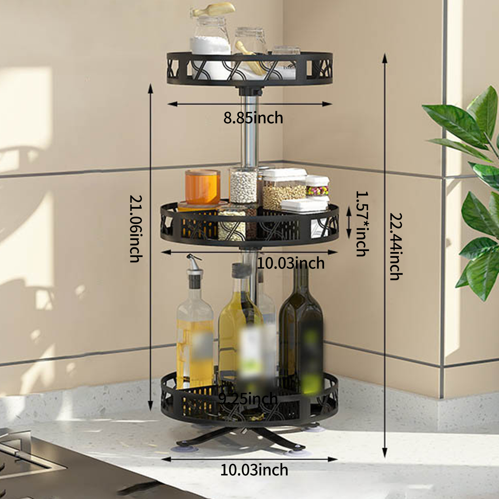 Layers Kitchen Spice Racks 360 Rotating Seasoning Storage Rack Round  Turntable Container Rack Cabinet Organizer for Kitchen Bathroom storage rack - Main Image
