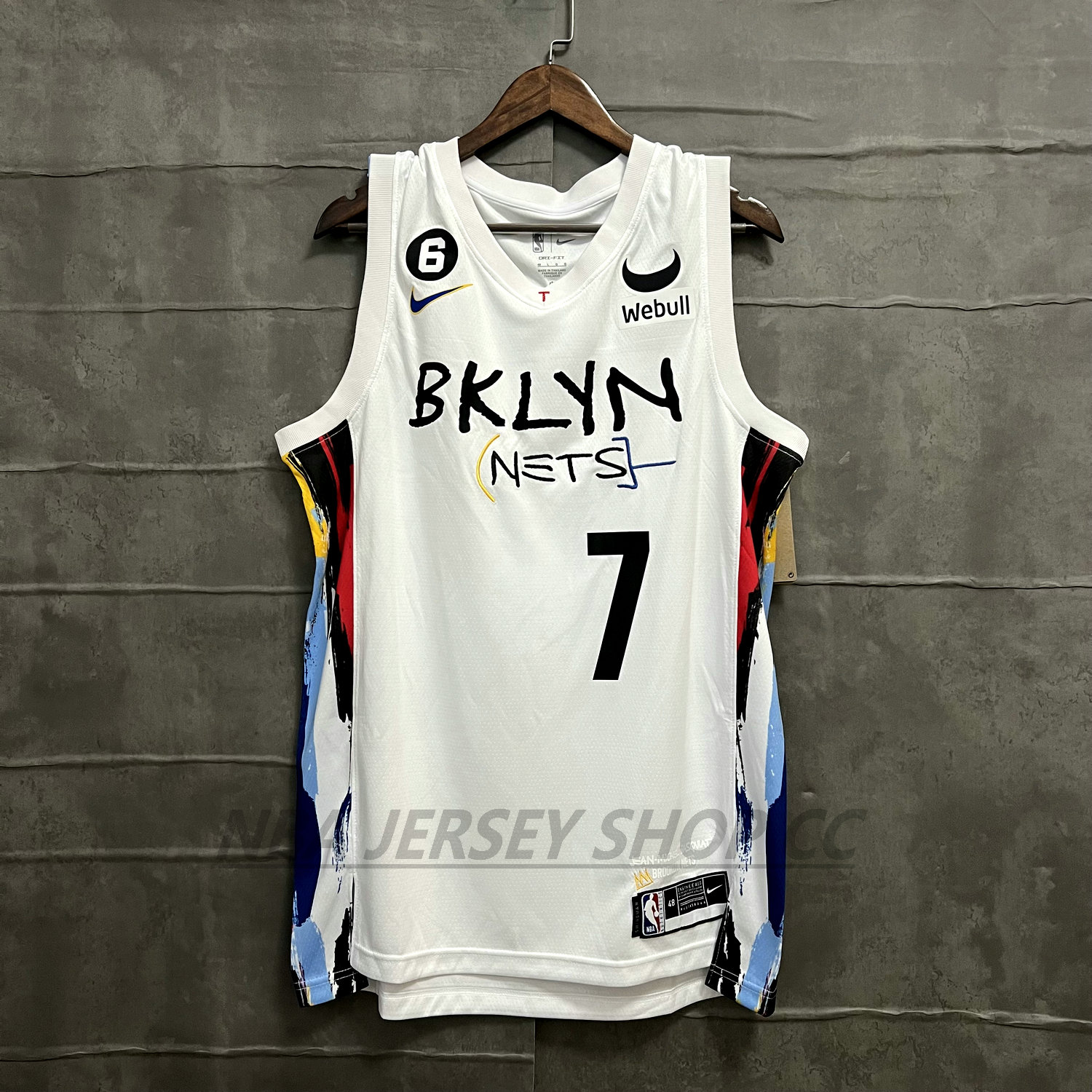 Jordan Men's Brooklyn Nets Kevin Durant #7 Grey Statement T-Shirt