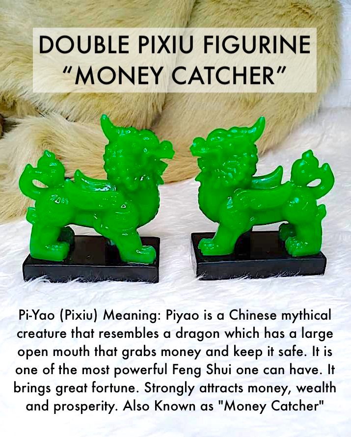 Double Pixiu Piyao Jade Figurine Traditional Stone