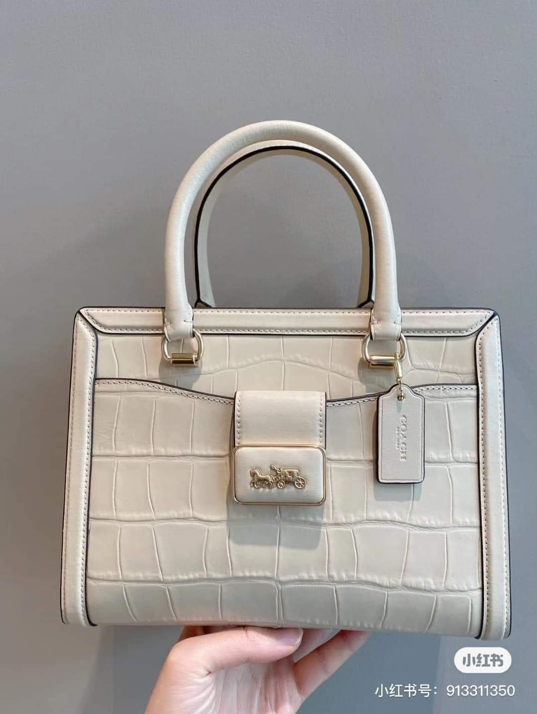 Coach zoe carryall croc hot sale