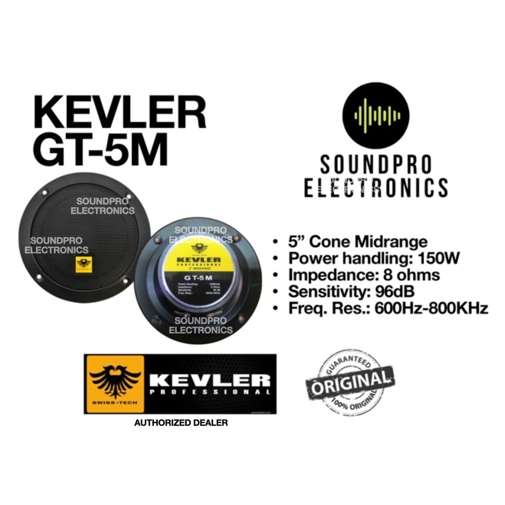 【COD】 Kevler GT5M 5” Cone Midrange Speaker 150W FREE Condenser Capacitor Lazada PH