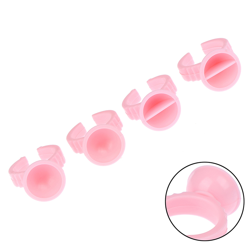 Ring Container For Lashes YKS 100Pcs Disposable Eyelash Extension Glue Rings Glue Holder Glue ...