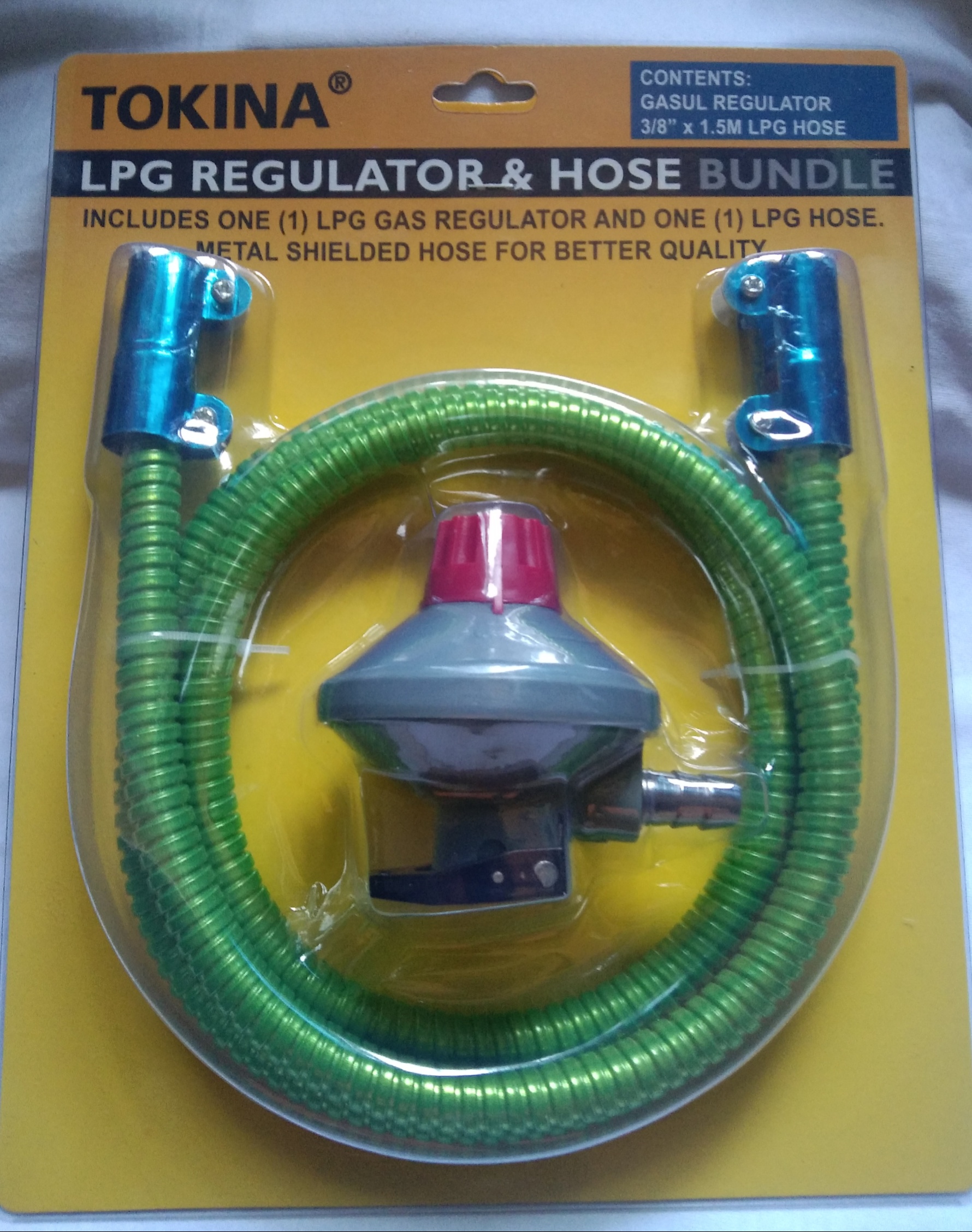 TOKINA GAS REGULATOR AND LPG HOSE BUNDLE FOR SNAP ON/ GASUL ( DE SALPAK