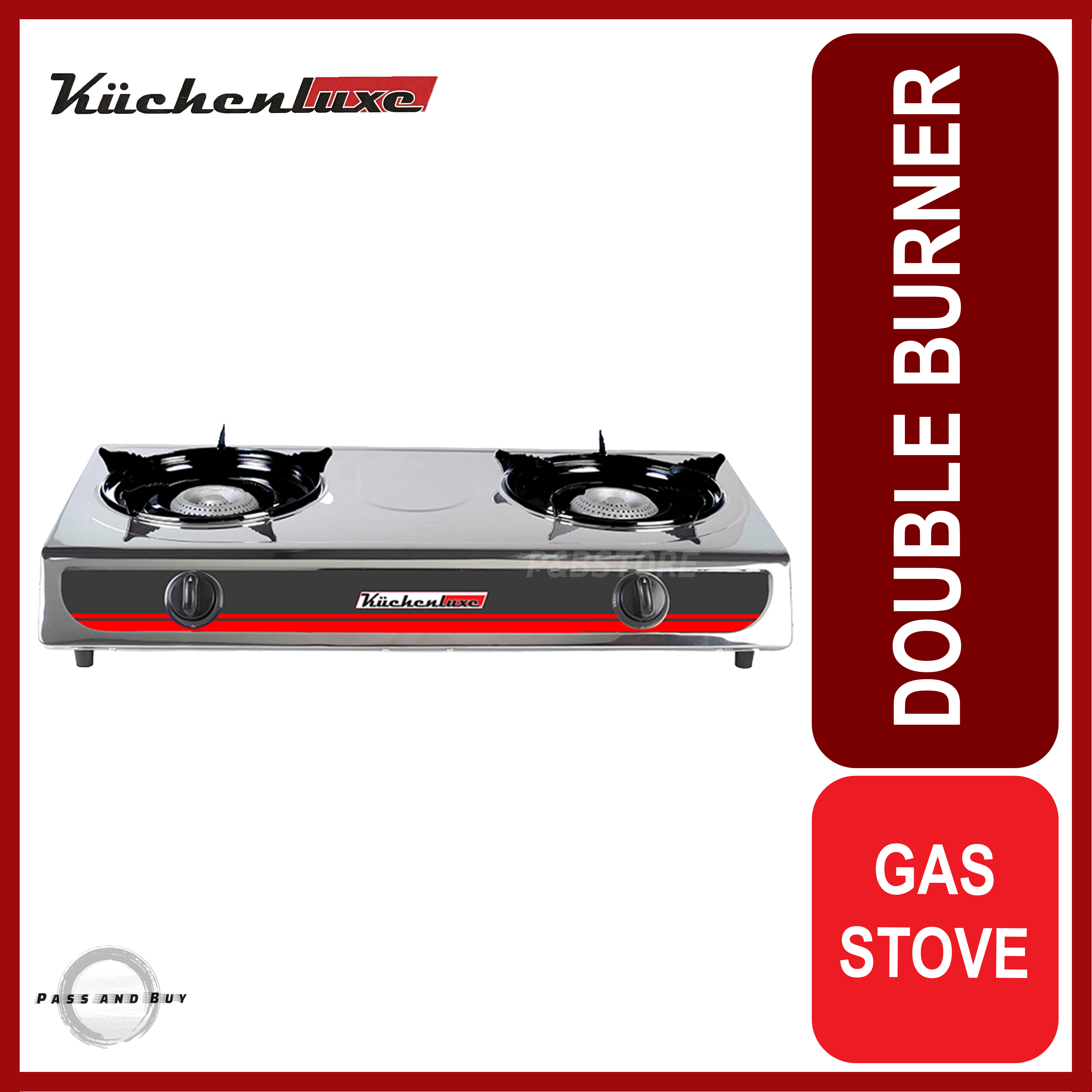 Kuchenluxe Stainless Steel Double Burner Gas Stove KS3CTD, 48 OFF