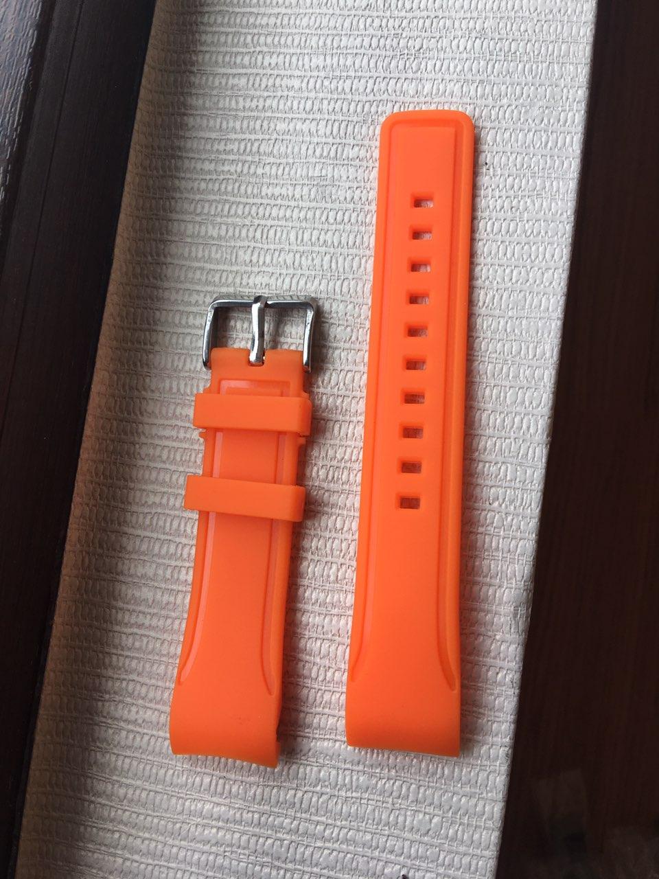 22mm Curved End Silicone Strap Orange Rubber Strap Watch Band (Fits Seiko  Divers SKX007 SKX009 SKX011) ( Crafter Blue Style ) | Lazada PH