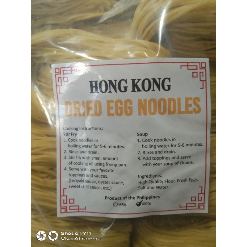 HONG KONG DRIED EGG NOODLES /1KILO PER PACK / 16 SERVINGS. Lazada PH