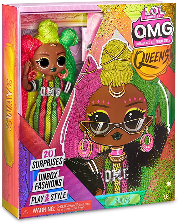 LOL Surprise OMG Queens Sways Fashion Doll with 20 Surprises Including