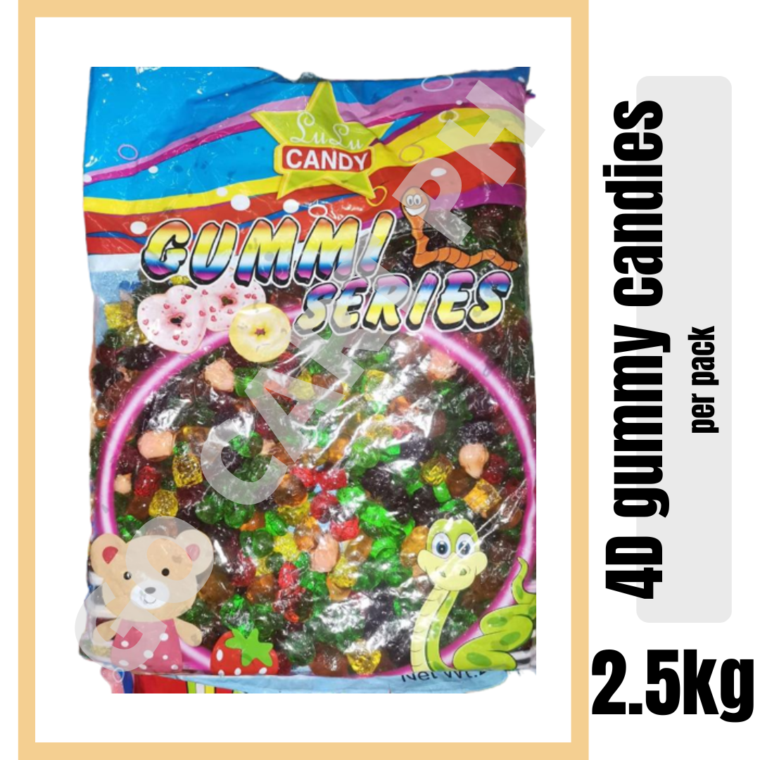 4D Gummy Candy / Gummy Candies (grapes, strawberry, mango, peach