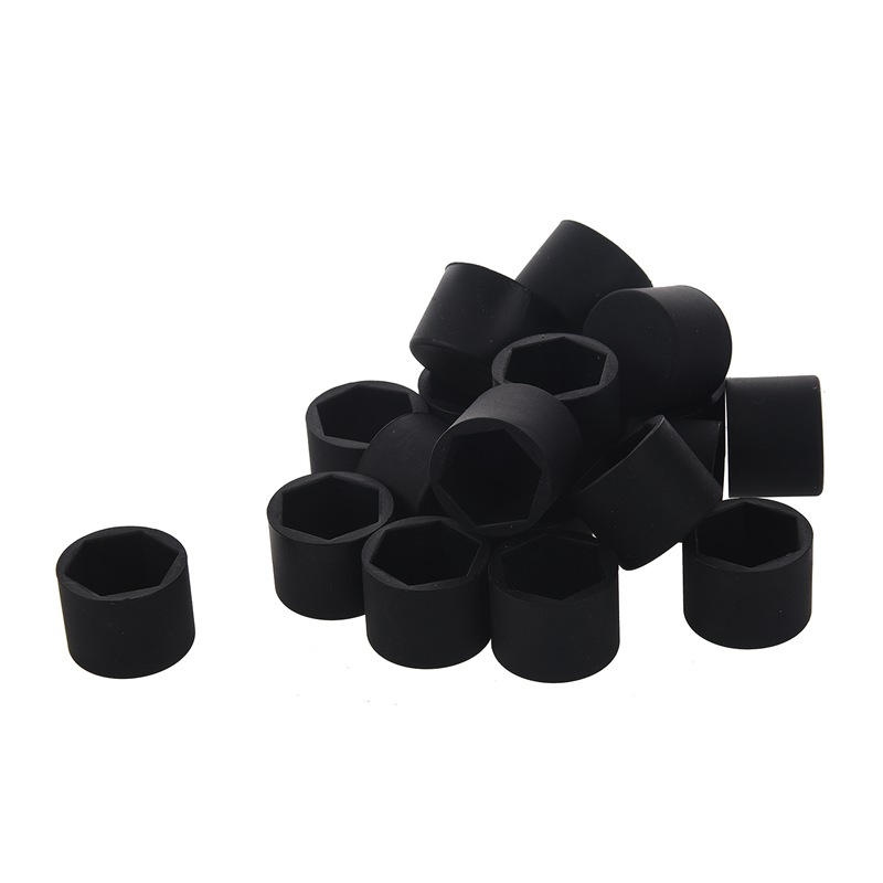 20pcs Universal Black Silicone Wheel Lugs Nuts Bolts Covers Protective Caps 21mm