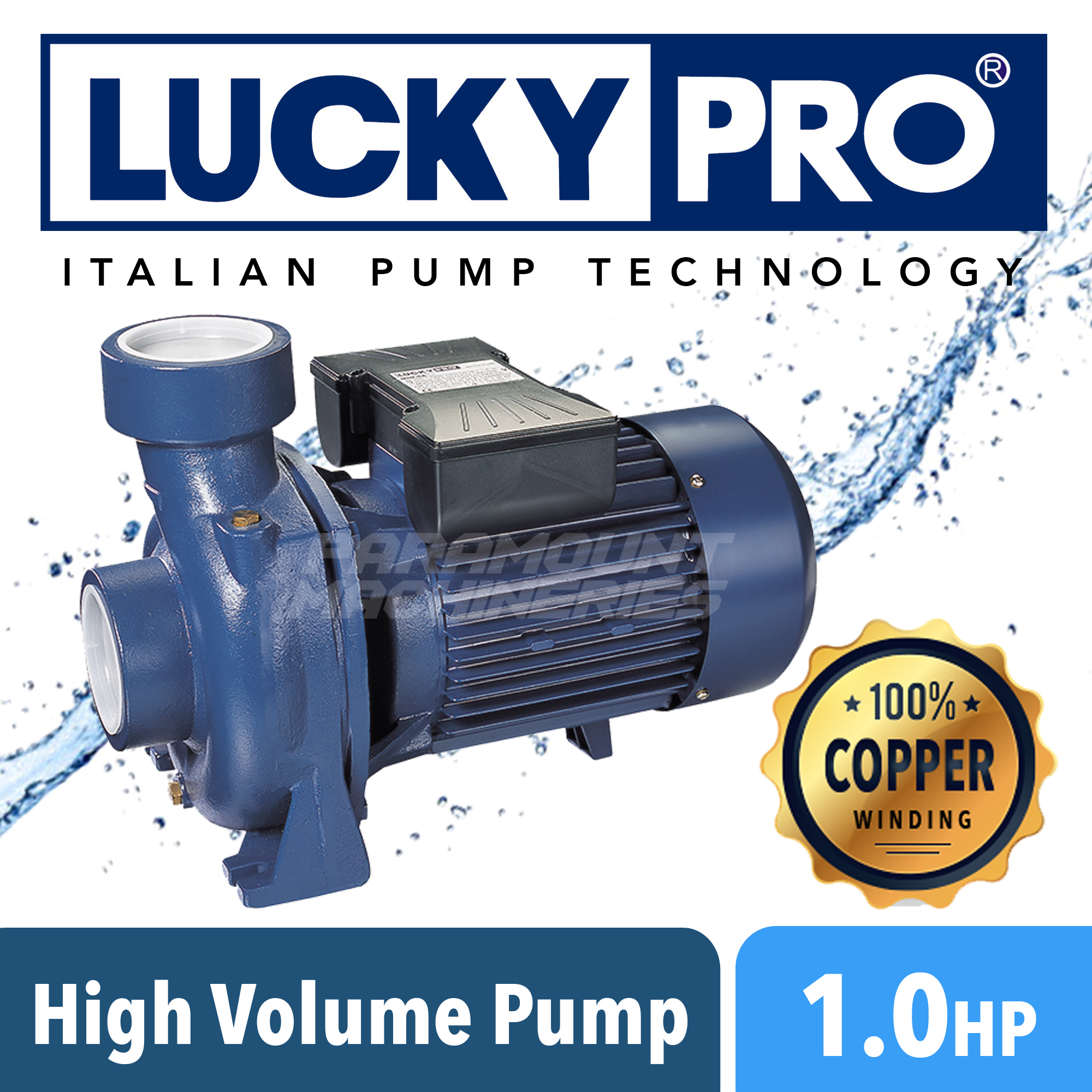 Lucky Pro 1HP 100% Copper Volume Electric Centrifugal Pump Flow [Paramount Machineries] Lazada PH