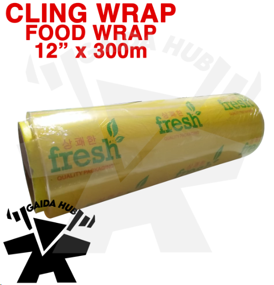Plastic Food Wrap (12" x 300 meters) Food Grade Cling Wrap Food