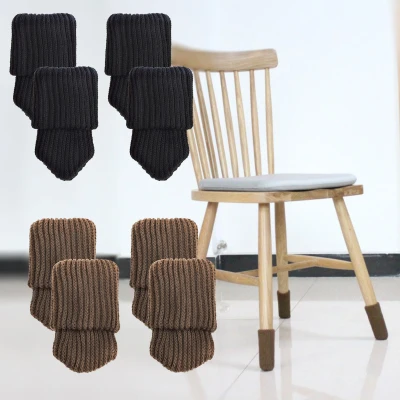 n57h 4PCS Anti-slip Foot Cover Knitting Floor Protector Chair Leg Chair Sock Table Leg Socks Family Pure Color Furniture Pads