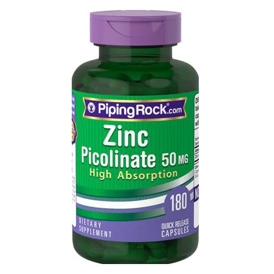 PipingRock Zinc Picolinate (High Absorption Zinc), 50 mg, 180 Capsules Lazada PH