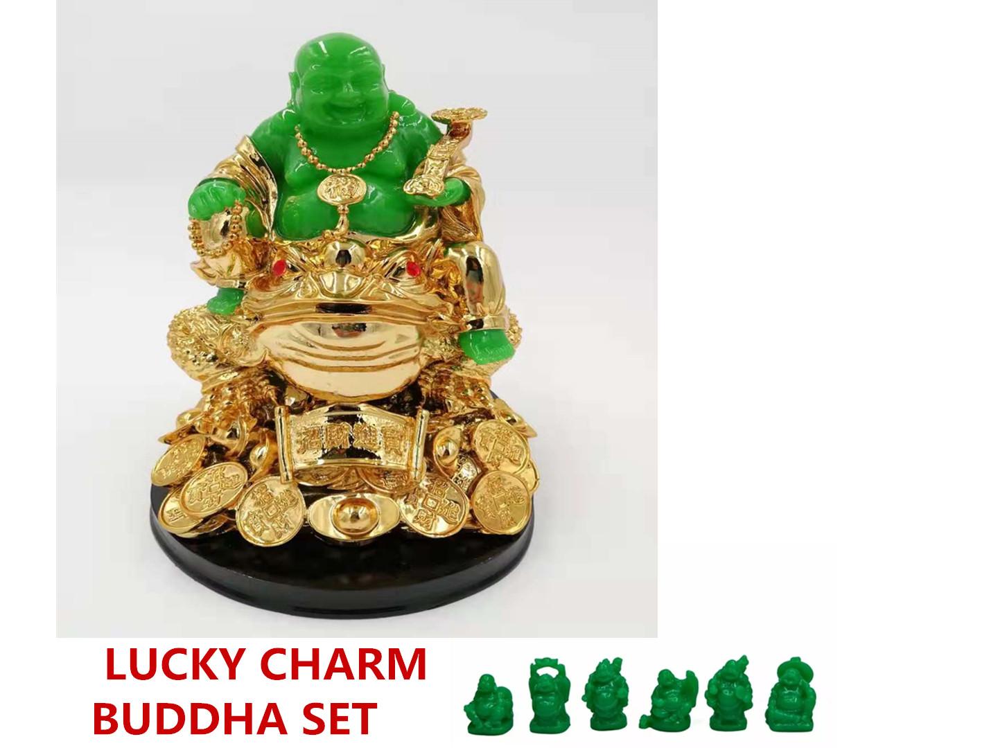 Lucky Laughing Buddha on Frog with Free Lucky Charm Jade Buddha Set |  Lazada PH