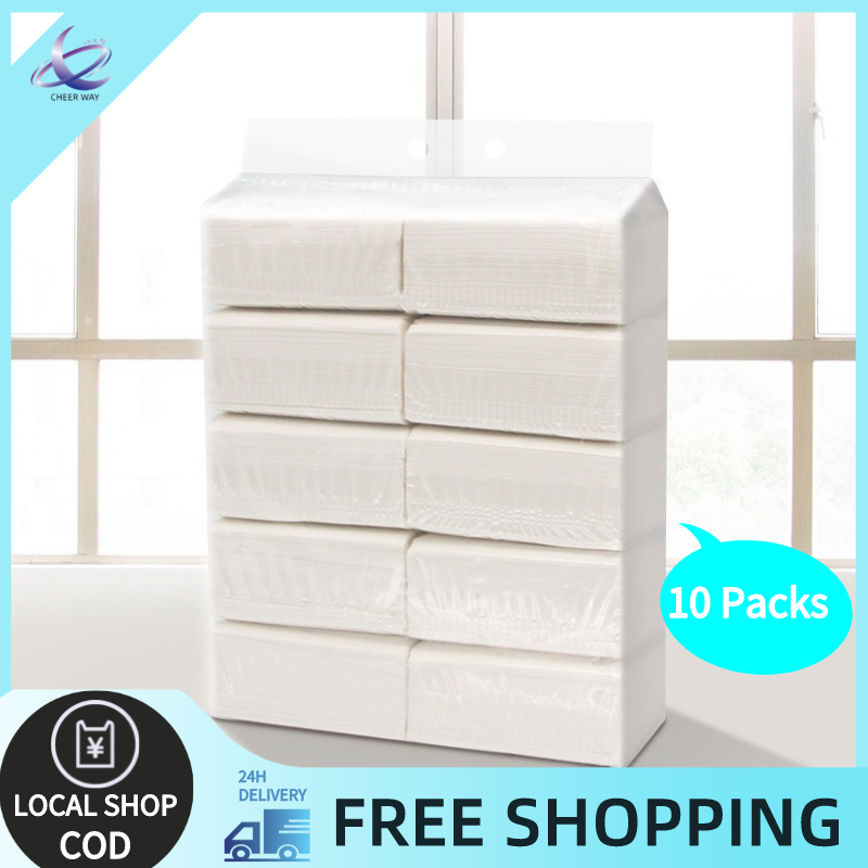 CHEER WAY （10 Packing） Facial Tissue Order Tissue 3-Ply Facial Tissue ...