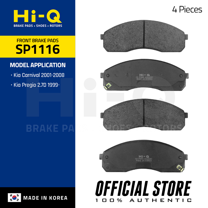 Hi-Q Front Brake Pads for Kia Carnival 2001-2008, Pregio 2.7D 1999