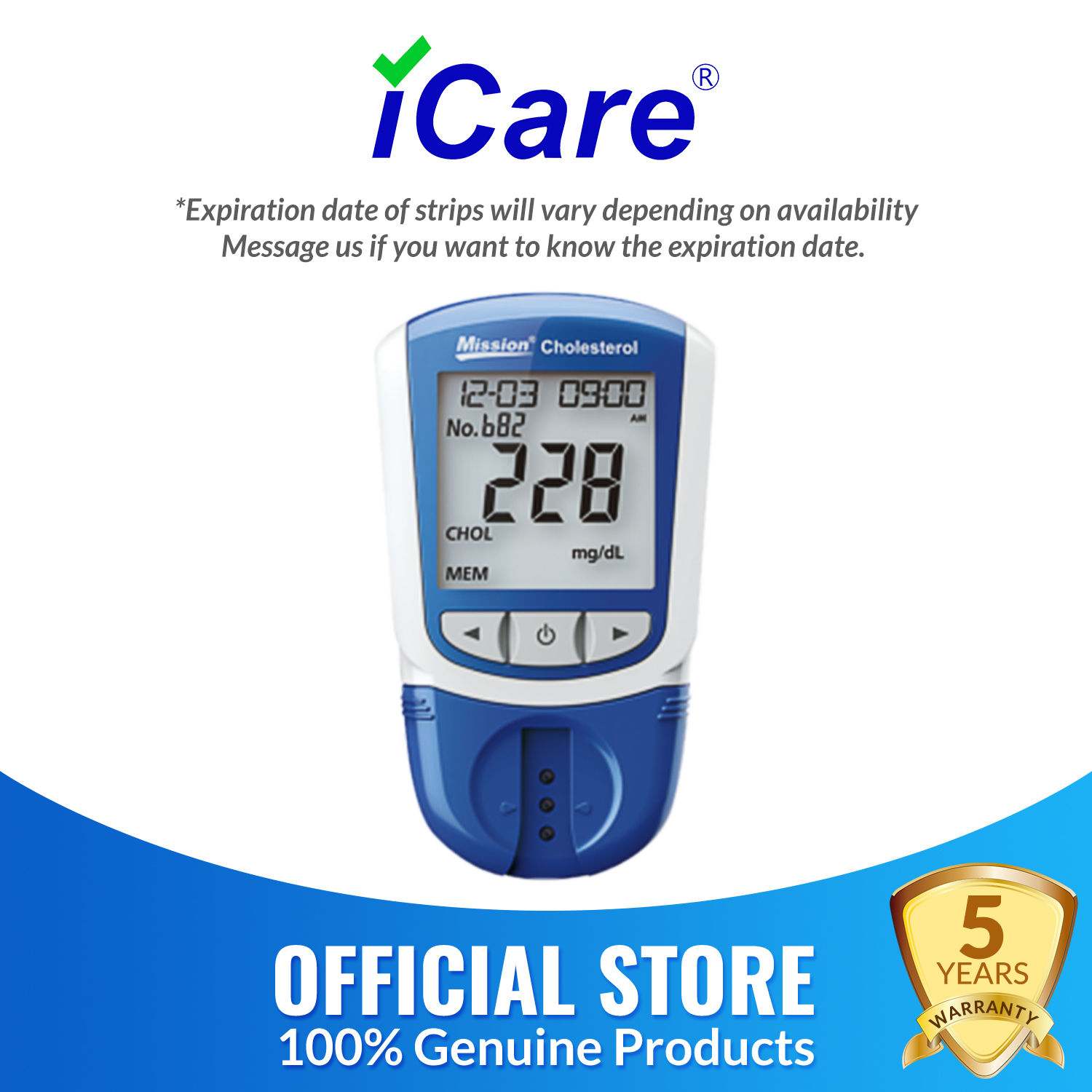 iCare® Mission01 Mission Cholesterol Monitoring System, Cholesterol Meter Lazada PH