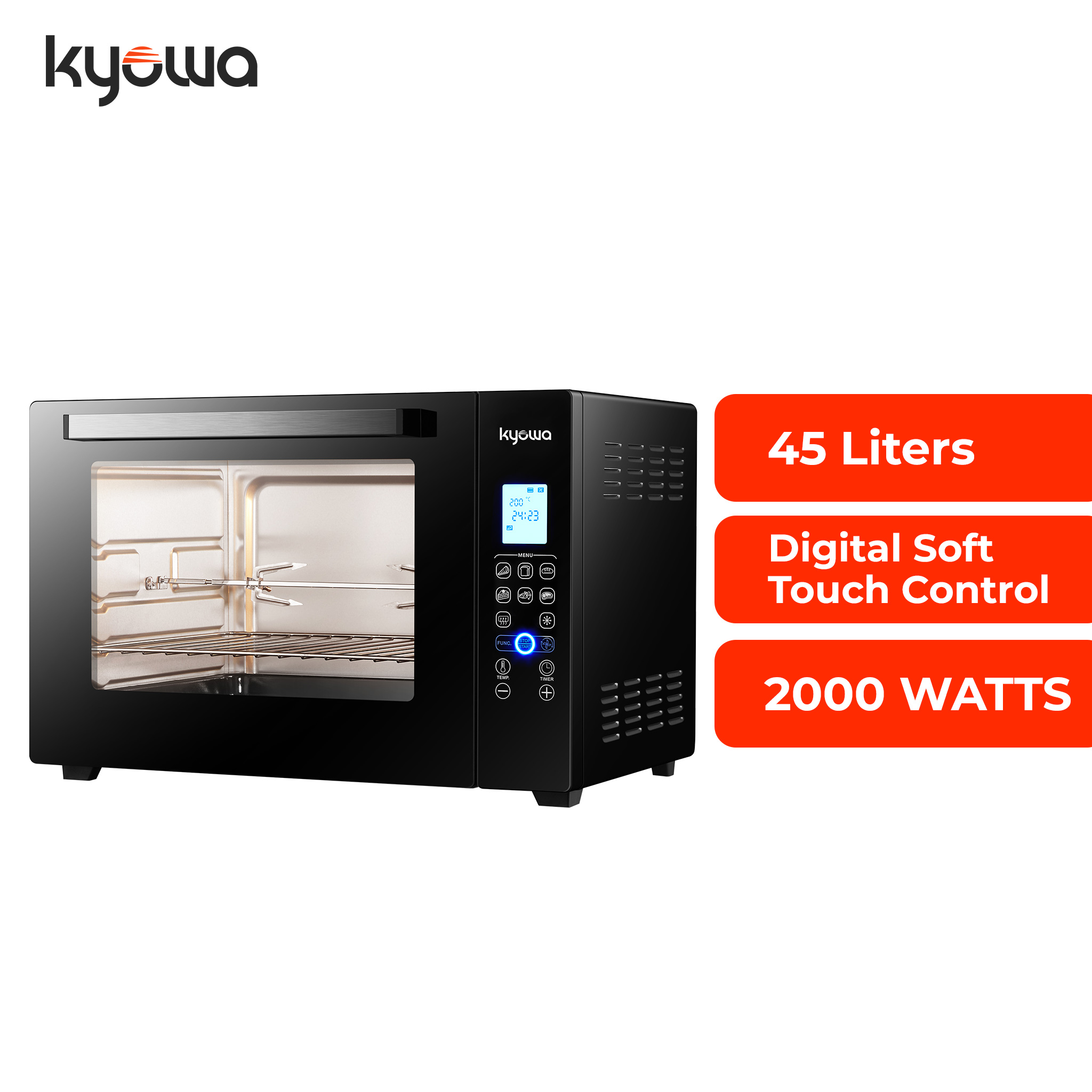 Kyowa 45L Digital Electric Oven with Rotisserie & Powdercoated Steel