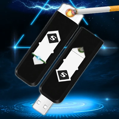 Superman USB Lighter Rechargeable Zippo Style Windproof Plasma Arc Electronic Electric Lighter