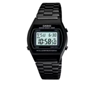 black stainless steel digital watch