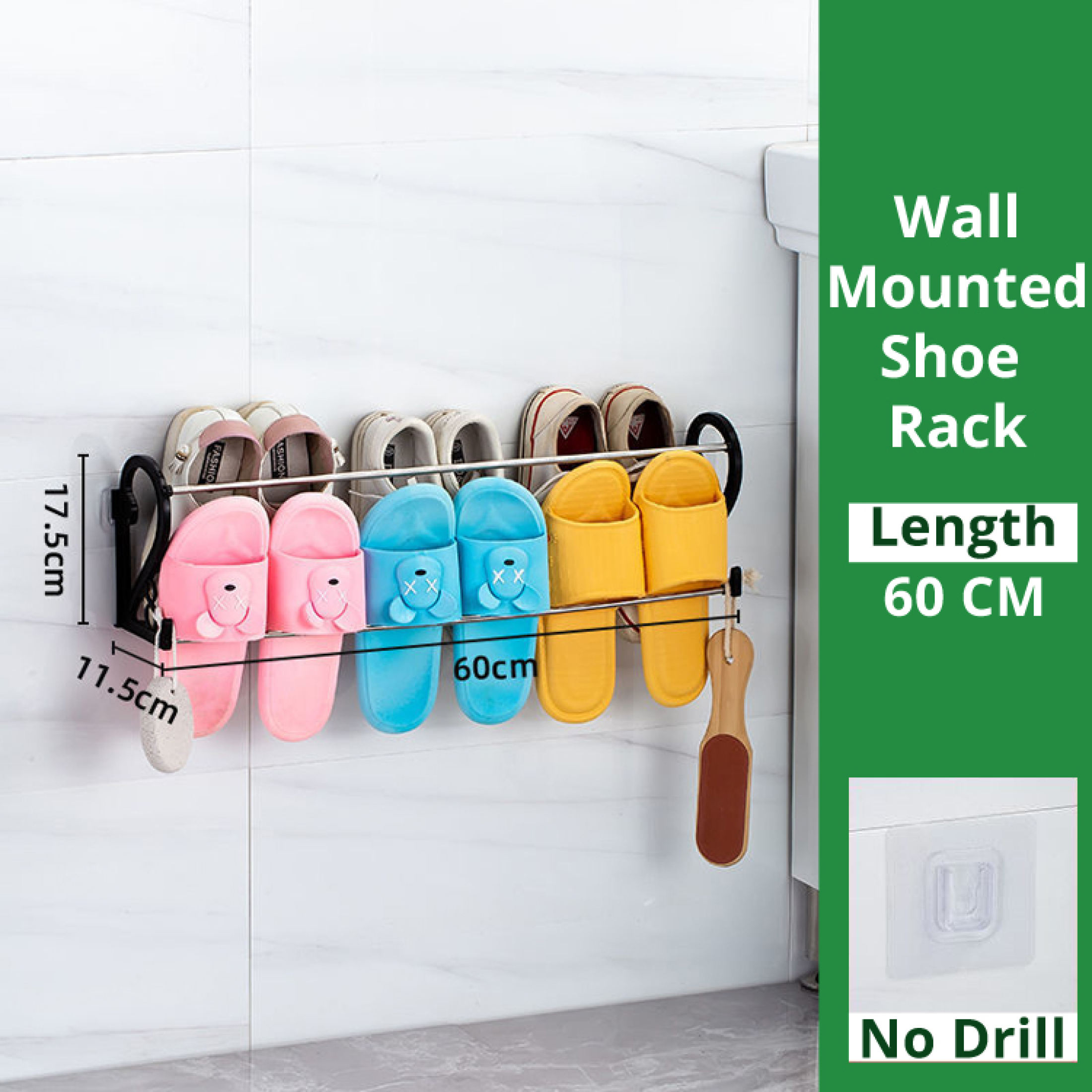 Wall Mounted Shoe Rack，Wall Mount Shoe Rack Behind Door No Drill Shoe