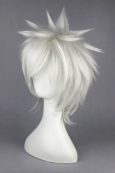 white spiky wig