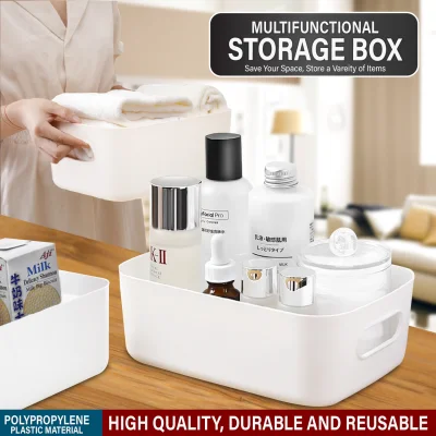 Plastic Storage Box Cosmetic Organizer Multifunctional Container Basket Closet Bin Case Kitchen Pantry Bathroom Office Clothing Home Accessories