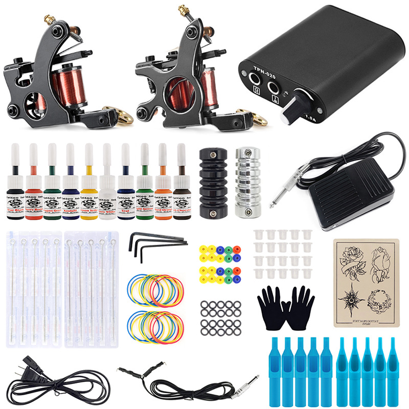Besta Complete Tattoo Kit Set 2 Coils Tattoo Machines Power Supply