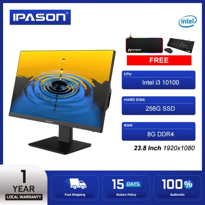 Ipason P23 All-in-one PC i3 10100 8G DDR4 RAM 256G SSD Office Desktop Computer With High 23.6-inch HD Screen Free Keyboard & Mouse For Photoshop CS6 LOL DOTA2
