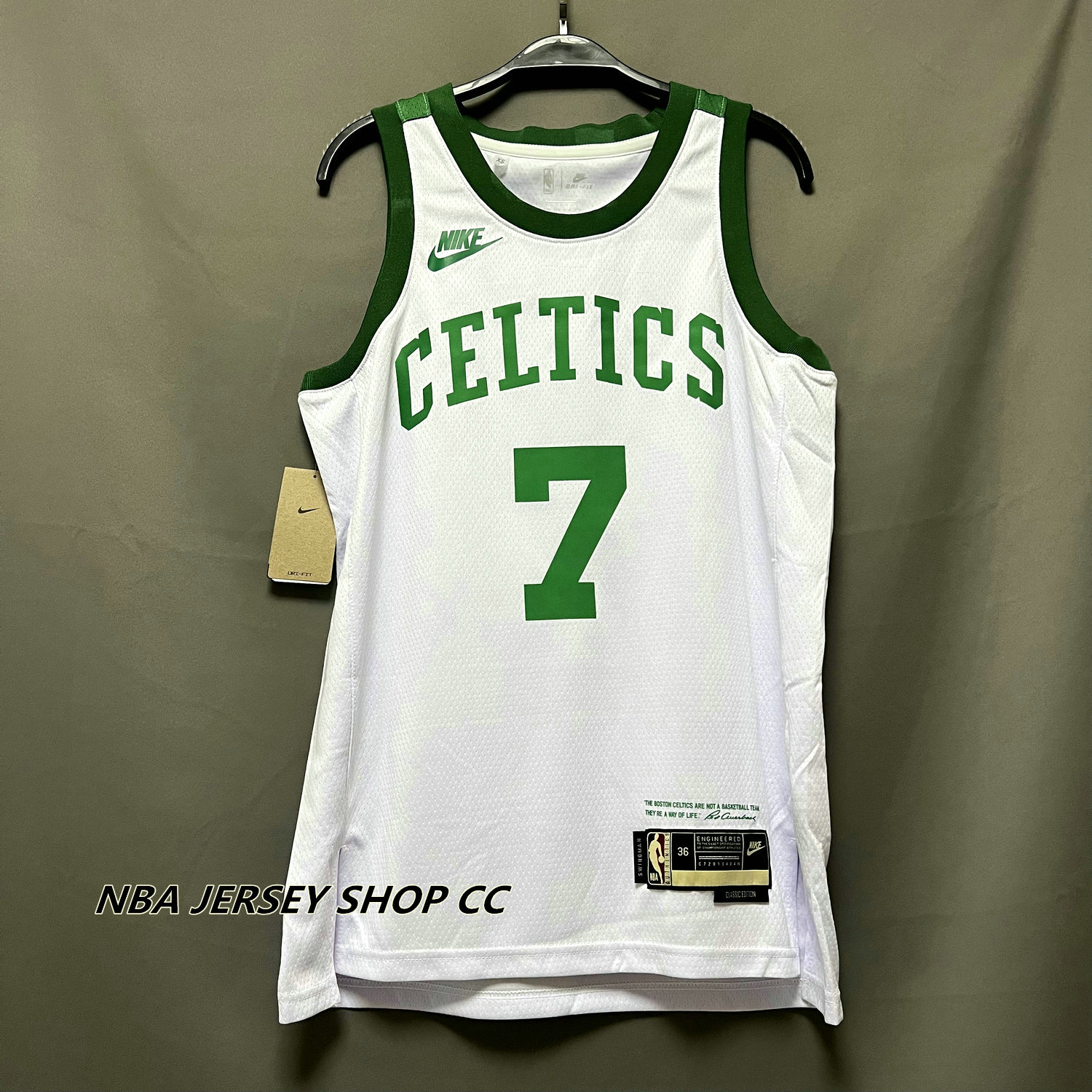 Boston Celtics Nike Classic Edition Swingman Jersey - White - Jaylen Brown  - Mens