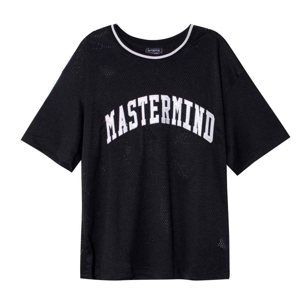 Mastermind Japan x Mitchell & Ness embroidered skull mesh T-shirt