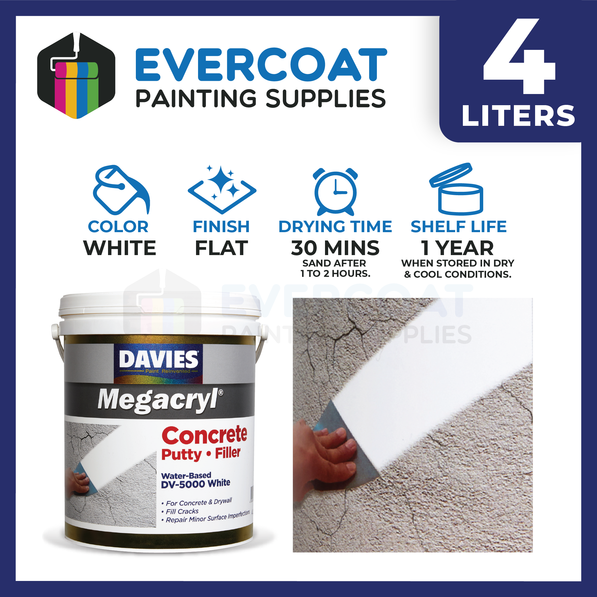 Davies Pants White Concrete Putty & Filler 4Liter Lazada PH