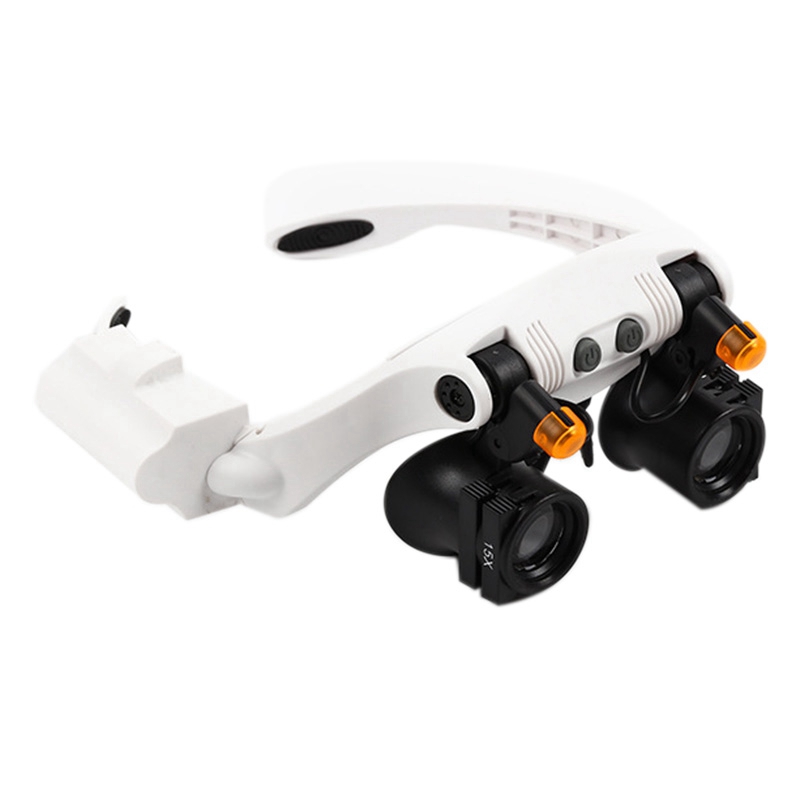 32225-21SX Glasses Magnifier Head-Mounted Magnifier with LED Light Electronic Maintenance Magnifier with 7 Pairs Lenses