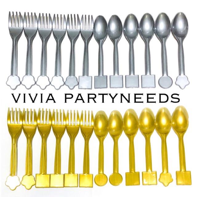 12pcs Disposable Spoon & Fork Set（6 spoon & 6 fork）