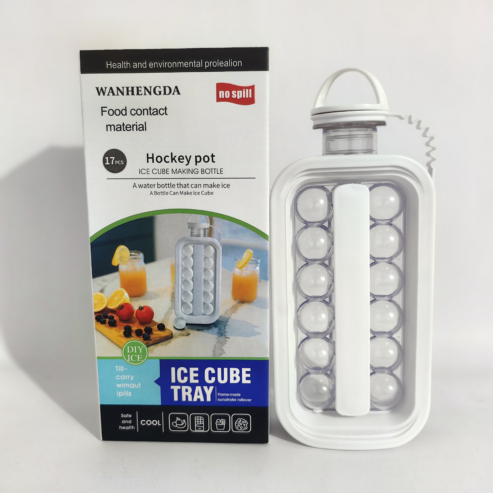 Wanhengda Hockey Pot Ice Cube Making Bottle - White