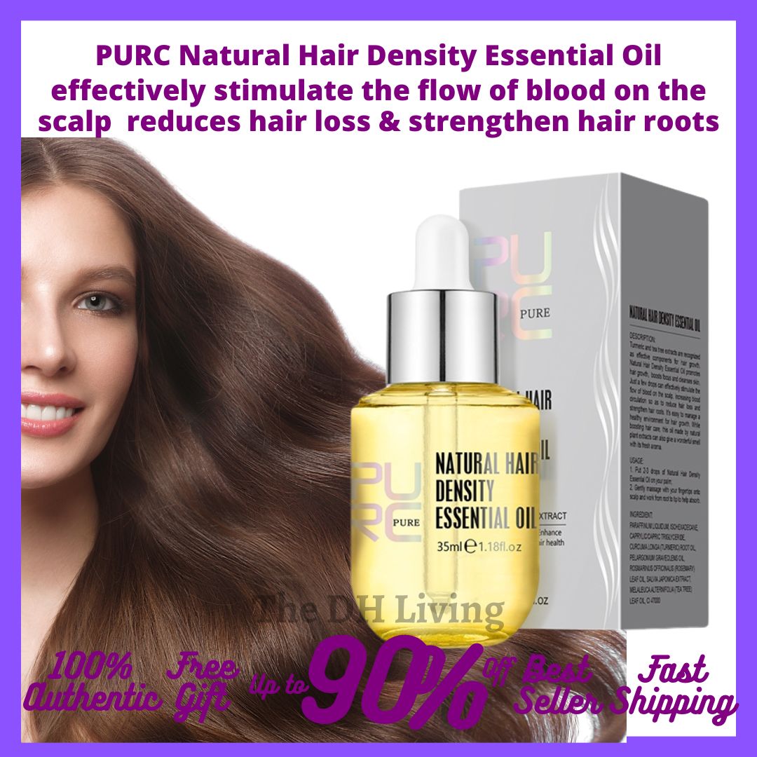 💛 PURC Natural Hair Density Ginger Density Essential Oil hair loss & strengthen  hair roots With FREE GIFT 💛 Hair Nutrient Solution, Natural Plant  effectively stimulate the flow of blood on the