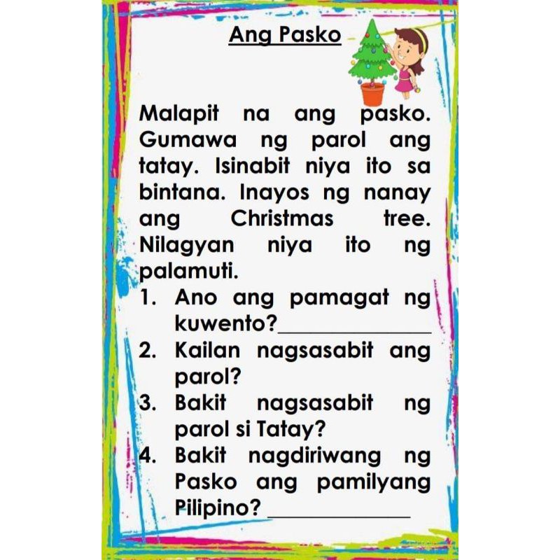 Reading Comprehension Story For Grade 5