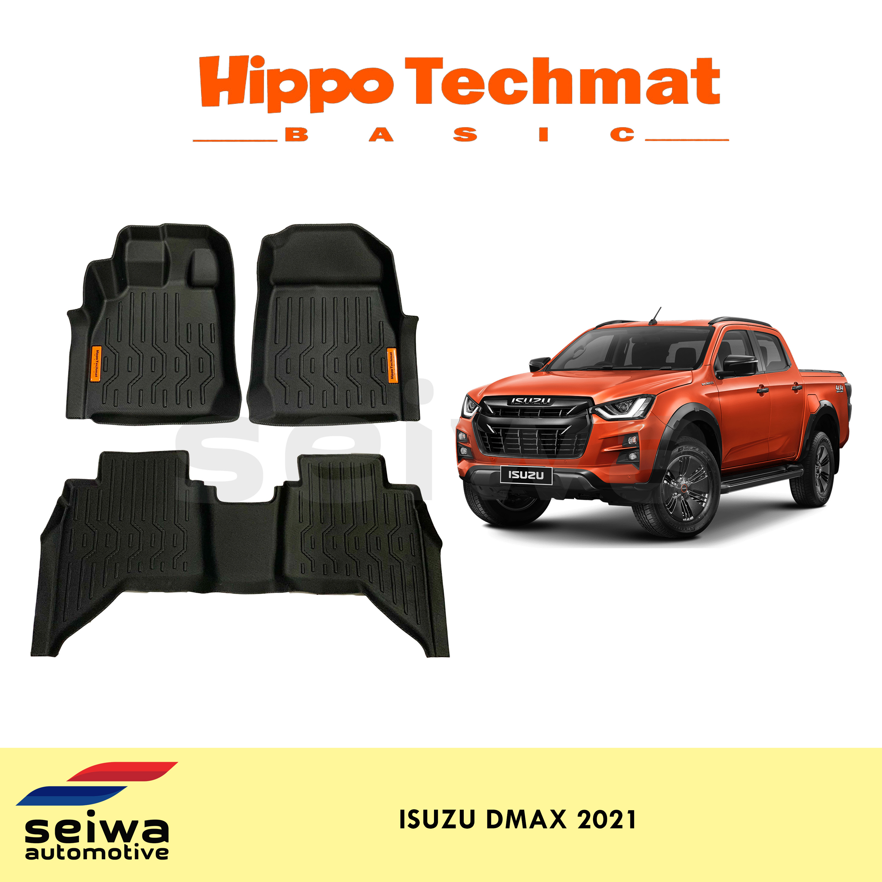 [2021] Isuzu Dmax Matting Floor Liners (2 Rows) Hippotech Basic