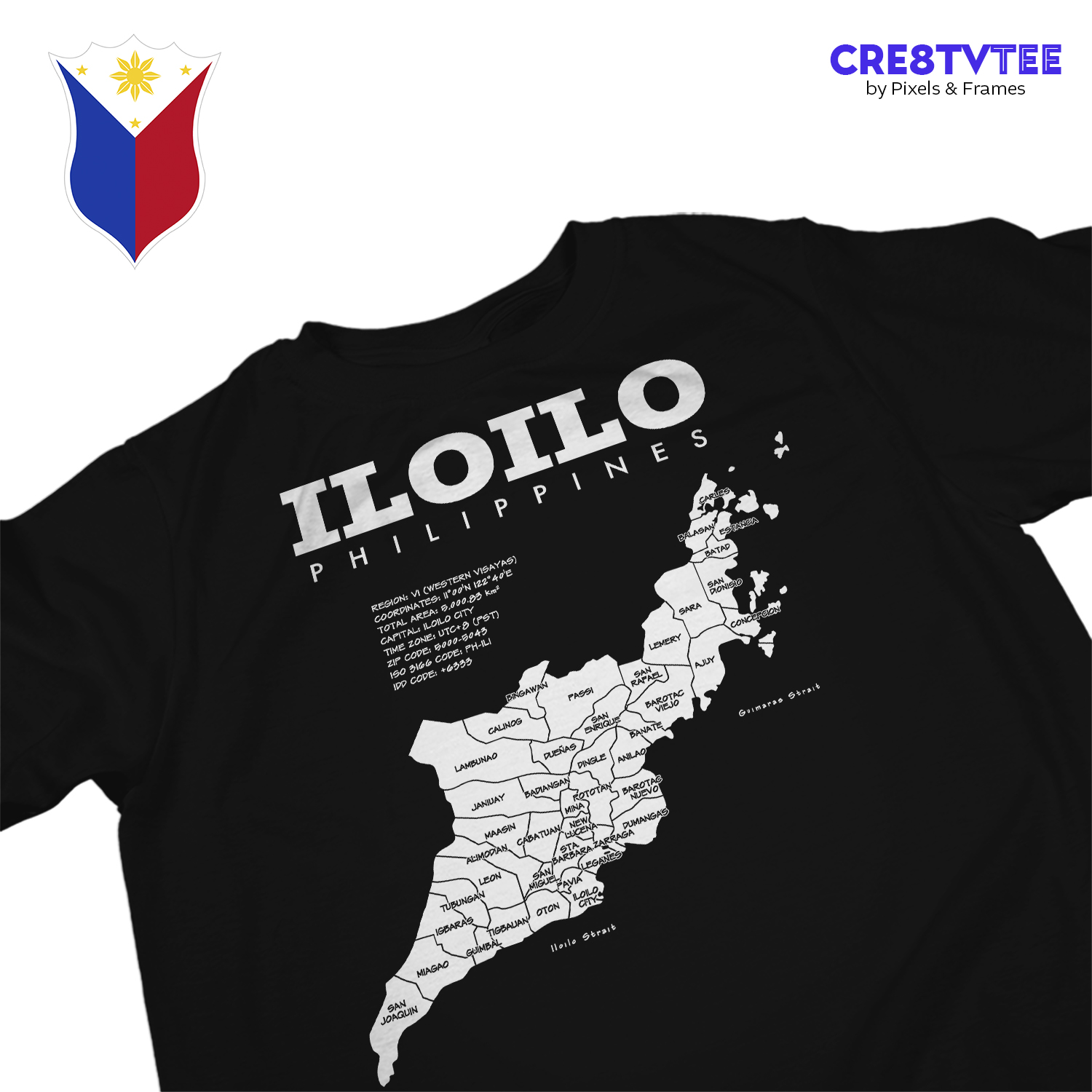 ILOILO PHILIPPINES Map & Info Unisex TShirt Lazada PH