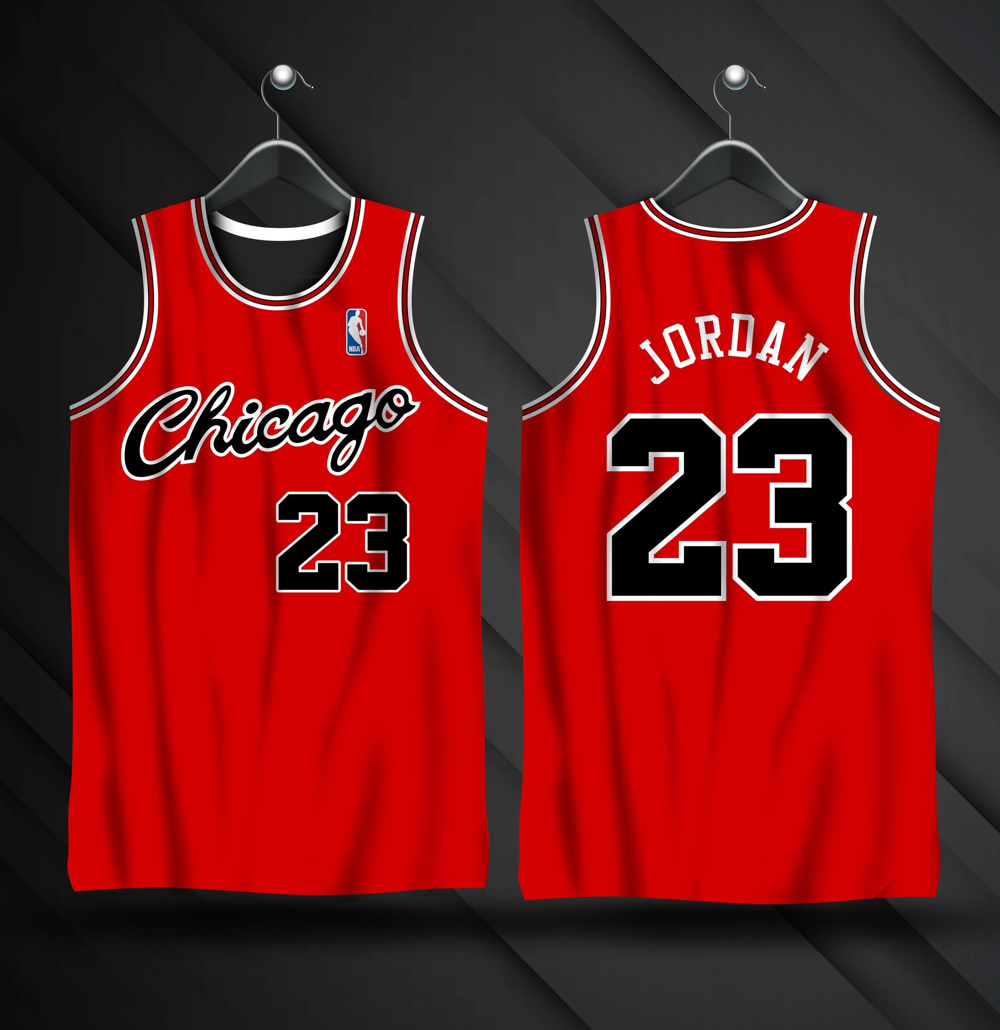 Michael Jordan NBA Jersey, Chicago Bulls Red Jersey, Full Sublimation  Jersey