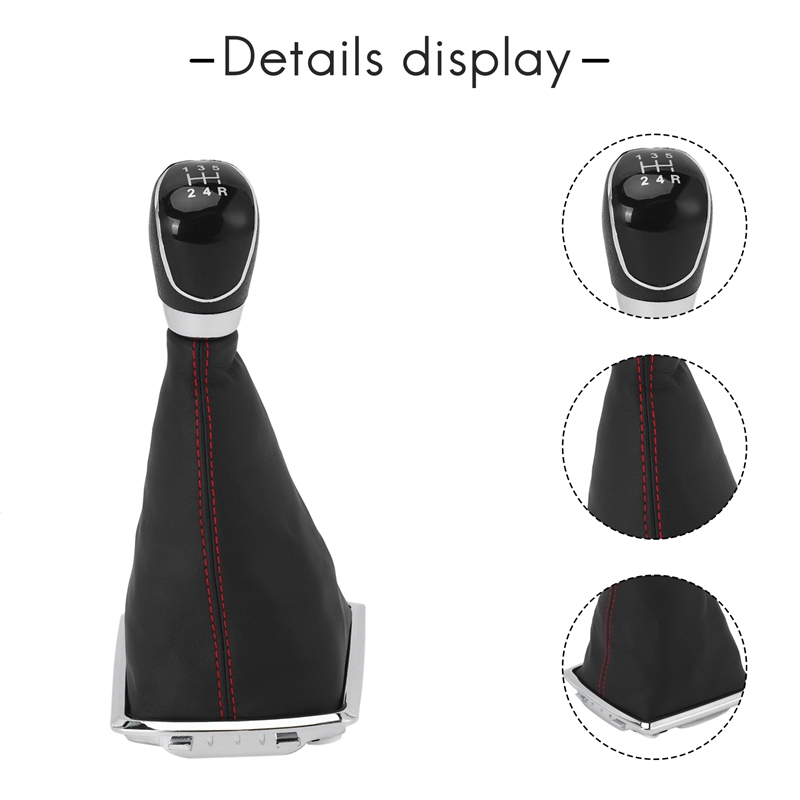 5 Speed Gear Stick Shift Knob & Dust Boot Cover for Ford Focus MK2 2005-2012