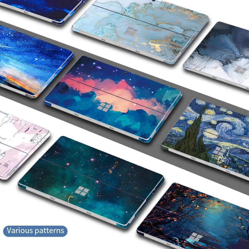 Color printing pattern vinyl Sticker for Microsoft Surface Pro 7/6/5/4/3/8/9 Surface pro X GO 2 Back Cover Body Decal Skin Protector